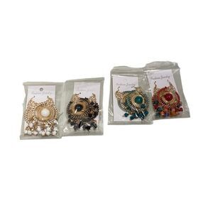 Nanyana Women’s‎ Set of 4 Tassel Earrings Bohemian White Black Green Red